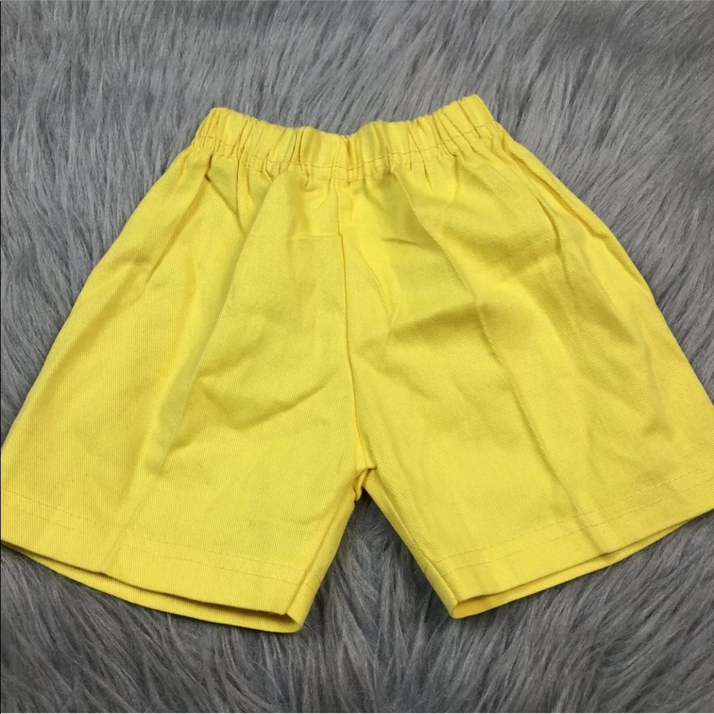 Vintage Toddler Yellow Elastic Waist Basic Shorts